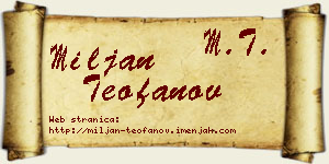 Miljan Teofanov vizit kartica